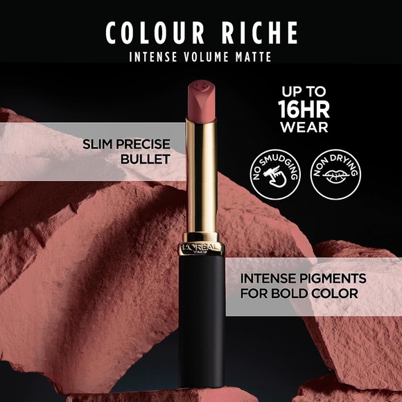 L'Oréal Paris Color Riche Intense Volume Matte Lipstick 635 WORTH IT MEDIUM - Picture 2 of 3
